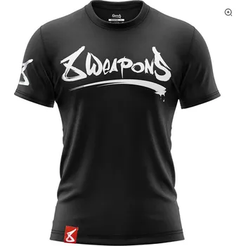 Oblečení pro bojové sporty Pánské Muay Thai tričko 8 weapons Unlimited - černé XL