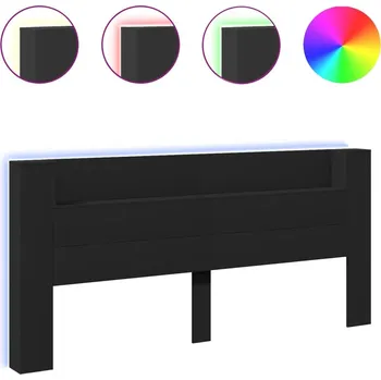 Čelo postele LED Černé 220x16,5x103,5 cm