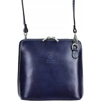 Kabelka Vera Pelle kabelka kožená kabelka přes rameno z pravé kůže, modrá