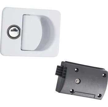 Autozámek Zámek garážových dveří se zapuštěnou rukojetí KUBUS, bílý