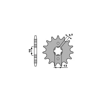 Řetězová sada pro motocykl PBR Výprodej PŘEDNÍ ŘETĚZOVÉ KOLO 563 11 18NC SUZUKI LT 50 (84-05) (ŘETĚZ 420)