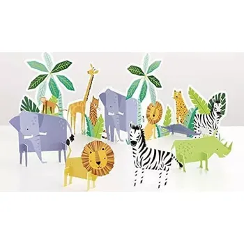Party dekorace Papírové dekorace Safari zvířátka 5 ks