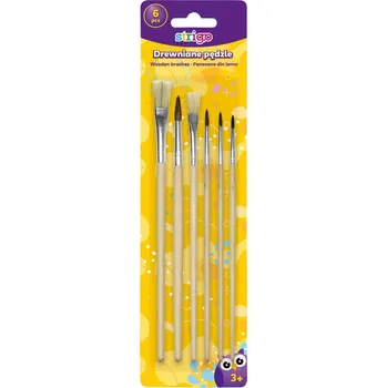 Umělecký štětec Sada dřevěných štětců STRIGO 6 ks