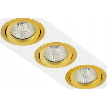 Bodové svítidlo TROJITÝ POHYBLIVÝ RÁMEČEK PRO ŽÁROVKY GU10 MR16 BÍLÝ ZLATÝ