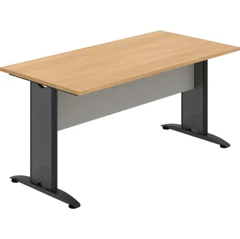 Jednací stůl CJ 1600 – Stůl jednací rovný 160 cm - Dub , Šedá , Černý kov