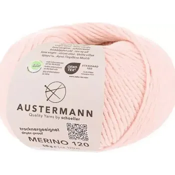 Příze Austermann Merino 120 EXP 166 Růžová (Příze Merino 120 EXP PUDER)