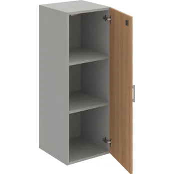 Policová skříň DZ 3 40 01 – Skříň policová dvéřová 111 × 40 cm - Višeň , Šedá , USH – hranatá