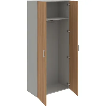 Policová skříň D 5 80 01 – Skříň šatní dvéřová 185 × 80 cm - Višeň , Šedá , USH – hranatá