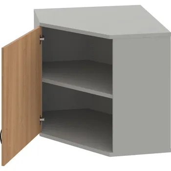 Policová skříň SRV 2 01 L H – Skříň vnitřní roh levá 76,8 cm - Višeň , Šedá , UCO – černá