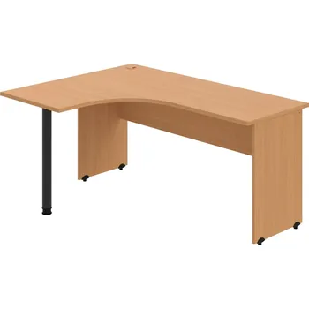 Psací stůl GE 60 P – Stůl ergo pravý 160 × 120 cm - Buk , Buk , Černý kov