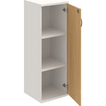 Policová skříň SZ 3 40 01 P – Skříň policová dvéřová 115,2 × 40 cm - Dub , Bílá , UCO – černá