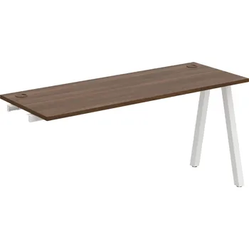 Psací stůl UE A 1600 R – Stůl pracovní délky 160 cm, hl 60 cm, k řetězení - Ořech , Bílý kov