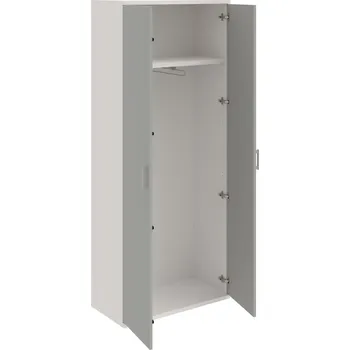 Policová skříň S 5 80 01 – Skříň šatní dvéřová 192 × 80 cm - Šedá , Bílá , USH – hranatá
