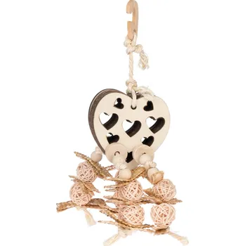 Hračka pro ptáka TIAKI hračka na pamlsky srdce cca 30x10x9cm pro ptáky