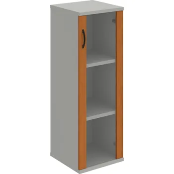 Policová skříň S 3 40 02 P – Skříň policová dvéřová 115,2 × 40 cm - Třešeň , Šedá , UCO – černá