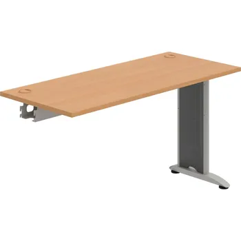 Psací stůl FE 1400 R – Stůl pracovní řetězící rovný 140 cm, hl. 60 cm - Buk , Šedý kov