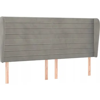 Čelo postele Uszak Samet Světle šedá 163x23x128 cm