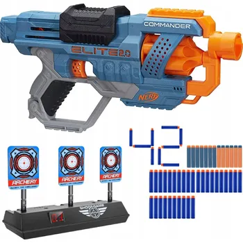 Dětská zbraň NERF PISTOLE COMMANDER ELITE 2.0 PUŠKA 30 ŠIPEK ELEKTRONICKÝ TERČ