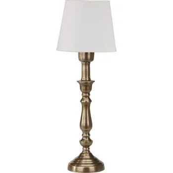Lampička PR Home Stolní lampa Therese Mia, 43 cm, bílá/mosaz, len bílá, starožitná mosaz 1 x 40 W - Doprava zdarma