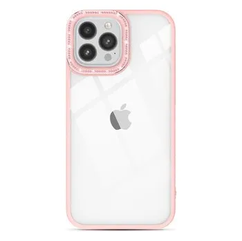 Kingxbar Sparkle Series etui iPhone 13 Pro z kryształami obudowa pokrowiec na tył plecki różowy