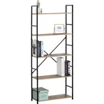 Autronic Regál, 5 polic, dekor dub, MDF, černý lak - GD-225 OAK