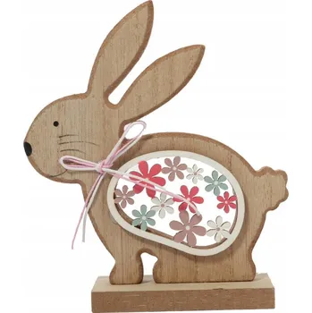 Obraz DEKORATIVNÍ FIGURKA 13 cm Zajíček ze dřeva - Velikonoční dekorace stojící