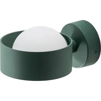 Lampička Argon Nástěnné světlo Mado ze skla a oceli, zelené - Nástěnný držák – Ø 8 cm, výsuv 3 cm; Ø skleněná koule 10 cm zelená, bílá 1 x 8 W LED - Doprava zdarma