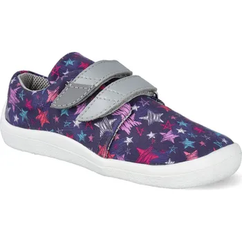 Dětská sportovní obuv Barefoot dětské tenisky Beda - Stars textilní vegan fialové Velikost: 25