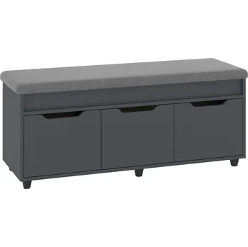 Botník Max-i Botník JAY se sedákem Zvolte barvu:: antracit, Materiál: koženka - šedá