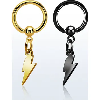 Piercing Piercingate Kruh - blesk - PKR00160 - Barva/Motiv: Zlatá, Průměr kroužku: 10 mm