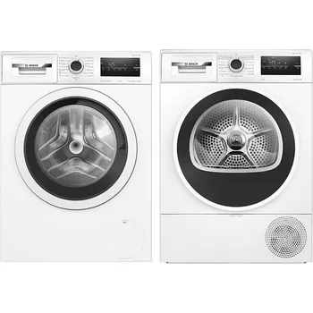 Set pračky a sušičky Bosch WAN24170BY + Sušička prádla Bosch WTH85209BY Serie 4