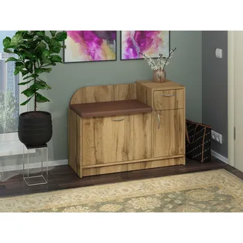 Max-i Botník DERIAN se sedákem Zvolte barvu:: wenge, Materiál: tkanina - toronto hnědá