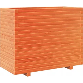 Květináč Zahradní květináč z masivního borovicového dřeva 90x40x72,5 cm - voskovaná hnědá