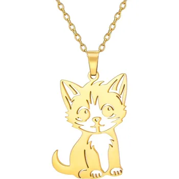 Řetízek Náhrdelník a přívěsek kočka