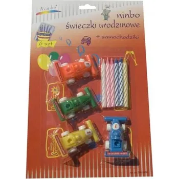 Dortová svíčka Svíčky dortové 006V 6ks + autička