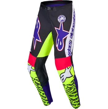 Moto kalhoty Motokrosové kalhoty Alpinestars Supertech limitovaná edice Dirt Studios bílo-fialovo-růžovo-fluo žluté 34