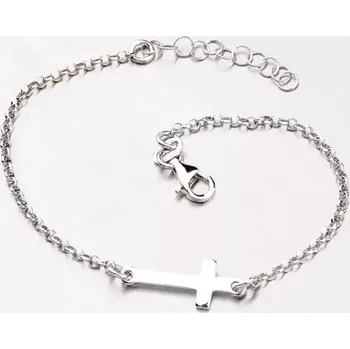 Náramek Dámský náramek stříbro 925 křížem B1604177-1264-SLX délka 18 cm