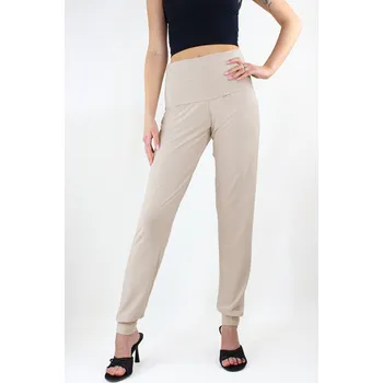 Dámské kalhoty Dámské prodloužené lehké letní kalhoty Oli béžové velikost: XL, délka: "38"