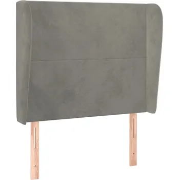 Čelo postele Uszak Samet Světle šedá 103x23x118/128 cm