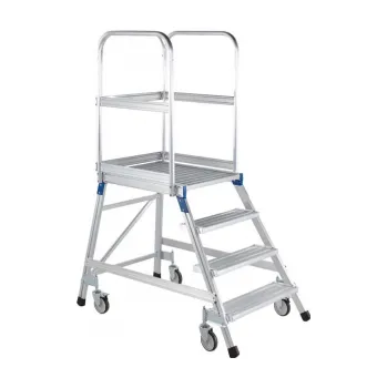 Žebřík ZARGES Podestový žebřík, hliníkové stupně, kód 41974