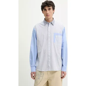 Pánská košile Bavlněná košile Desigual BANKER modrá barva, relaxed, s klasickým límcem, 25SMCW09 55X, vel. M