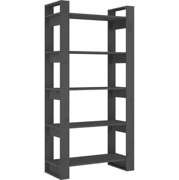 Knihovna Regál na knihy šedý 80x35x160 cm - borovicové dřevo