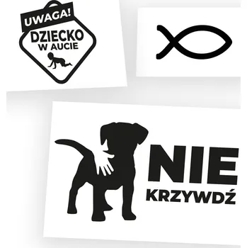 Samolepicí dekorace na vozidlo Nálepka Pan Naklejka Neubližuj, 13 cm, černá