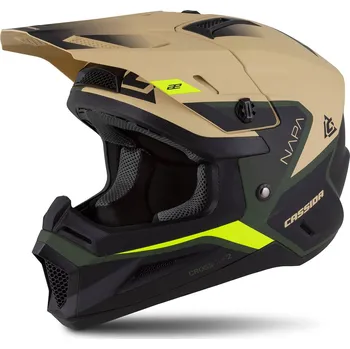 Helma na motorku Dětská přilba Cassida Cross Cup 2 Napa Junior písková/zelená/žlutá fluo/černá mat 2025 Velikost: L (51 až 52 cm)