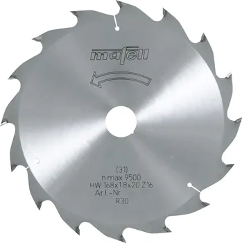 Pilový kotouč MAFELL 092476 Pilový kotouč-HM, 168 x 1,2/1,8 x 20 mm, Z 16, WZ