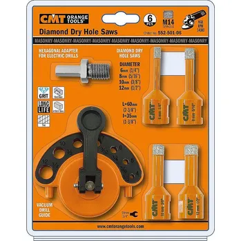 Příslušenství k vrtačce CMT C552 FASTX4 Sada diamantových vrtáků 6ks D6-8-10-12