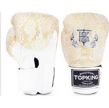 Boxerské rukavice Boxerské rukavice TOP KING Super Air Snake White Gold 16 oz