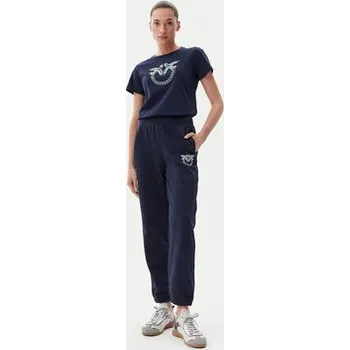 Dámské kalhoty PINKO Teplákové kalhoty Plumcake 104790 A2G8 Tmavomodrá Regular Fit S