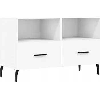 Televizní stolek TV stolek, imitace dřeva, bílý, 80x36x50 cm