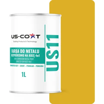 barva na kov US-Coat antikorozní akrylová Barva na kov 1 l CITRONOVĚ ŽLUTÁ RAL1012 polomatná
